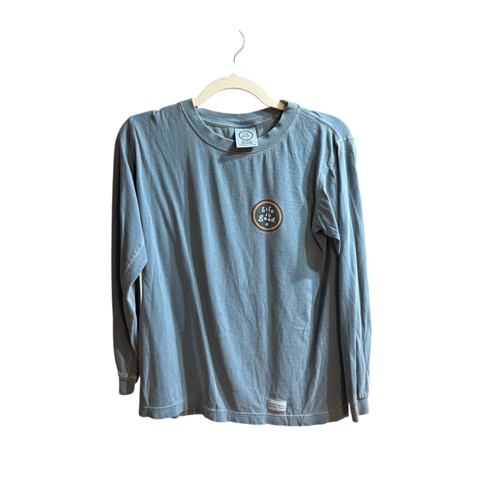 Life is Good Kids Blue Long Sleeve Graphic Shirt‎ youth size 14-16